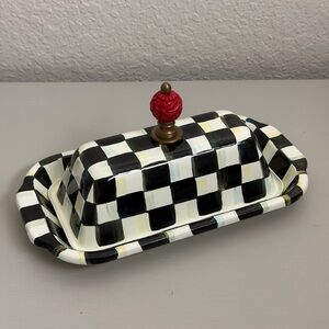 MacKenzie-Childs Courtly Check Butter Box Enamel